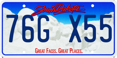 SD license plate 76GX55