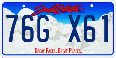 SD license plate 76GX61