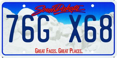 SD license plate 76GX68