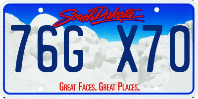 SD license plate 76GX70