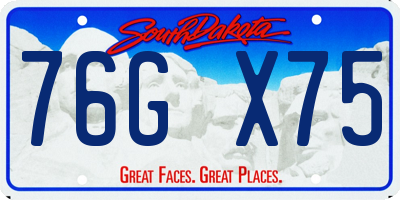 SD license plate 76GX75