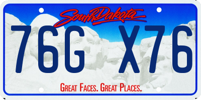 SD license plate 76GX76