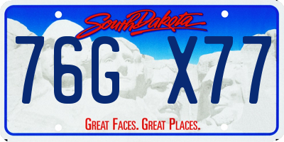 SD license plate 76GX77