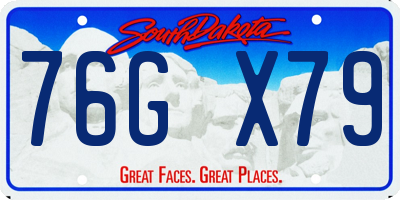 SD license plate 76GX79