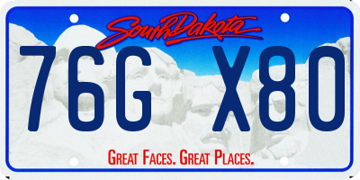 SD license plate 76GX80