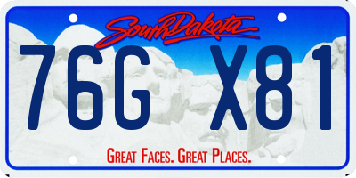 SD license plate 76GX81