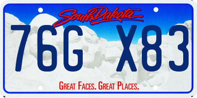 SD license plate 76GX83