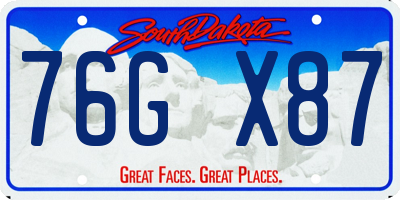 SD license plate 76GX87