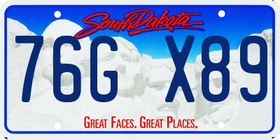 SD license plate 76GX89