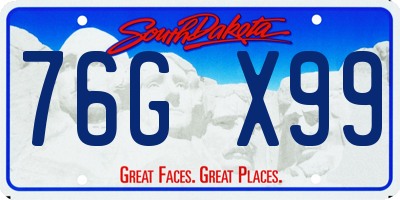 SD license plate 76GX99