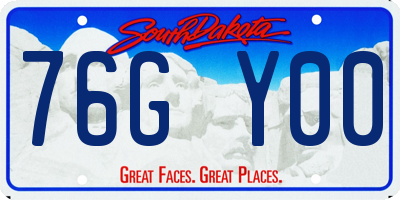SD license plate 76GY00