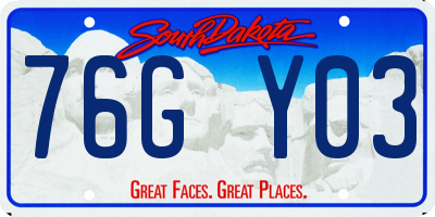 SD license plate 76GY03