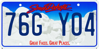 SD license plate 76GY04