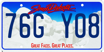 SD license plate 76GY08
