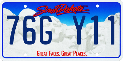 SD license plate 76GY11