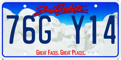 SD license plate 76GY14