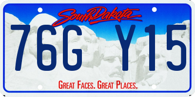 SD license plate 76GY15
