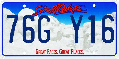 SD license plate 76GY16