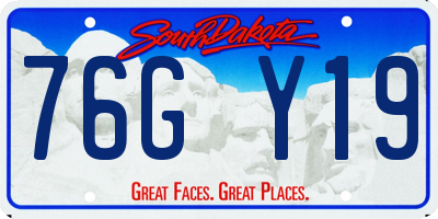 SD license plate 76GY19