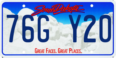 SD license plate 76GY20
