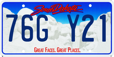 SD license plate 76GY21