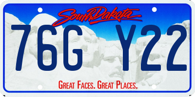 SD license plate 76GY22