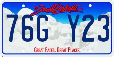 SD license plate 76GY23