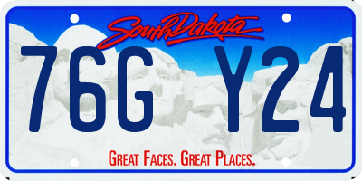 SD license plate 76GY24