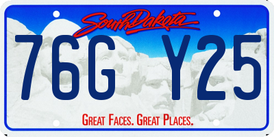 SD license plate 76GY25