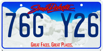 SD license plate 76GY26