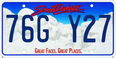SD license plate 76GY27