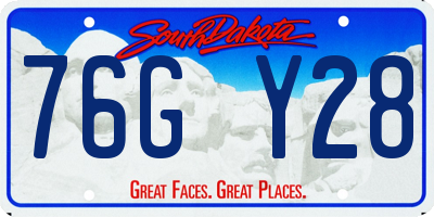 SD license plate 76GY28