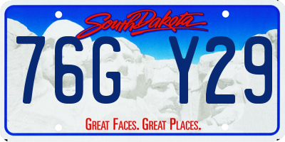 SD license plate 76GY29