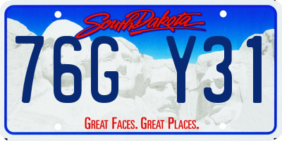 SD license plate 76GY31
