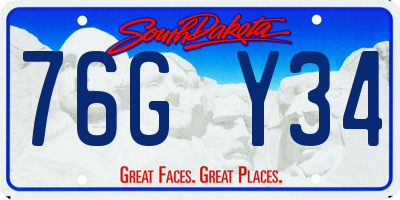 SD license plate 76GY34