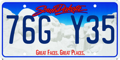 SD license plate 76GY35