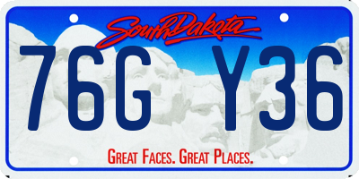 SD license plate 76GY36