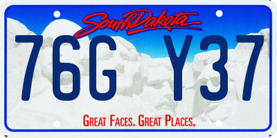 SD license plate 76GY37