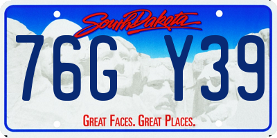 SD license plate 76GY39