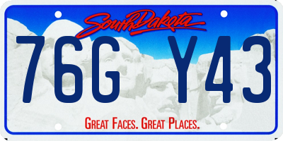 SD license plate 76GY43