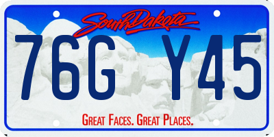 SD license plate 76GY45