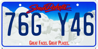 SD license plate 76GY46