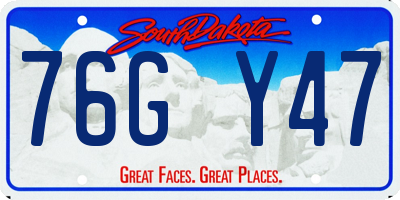 SD license plate 76GY47