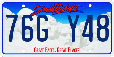 SD license plate 76GY48