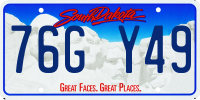 SD license plate 76GY49