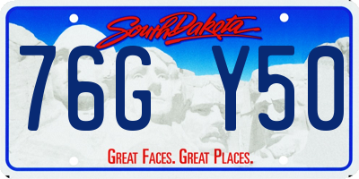SD license plate 76GY50