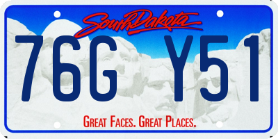 SD license plate 76GY51