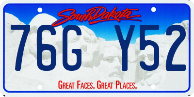 SD license plate 76GY52