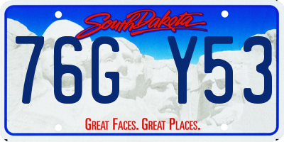 SD license plate 76GY53