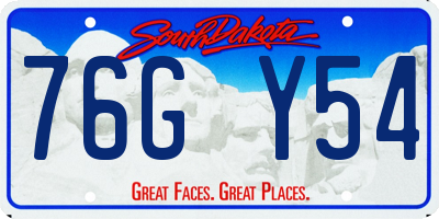 SD license plate 76GY54
